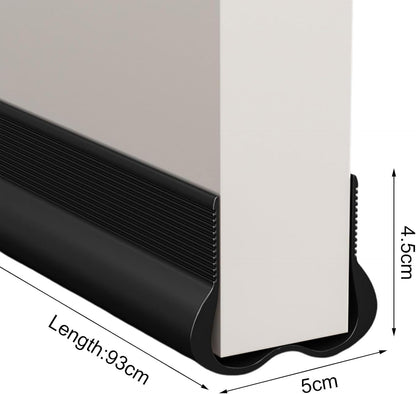 Adjustable Door Draft Stopper - Draft Strip Cushion - Double Sided Insulation - 93cm Black - Durable V1258-DP02-BOL-713