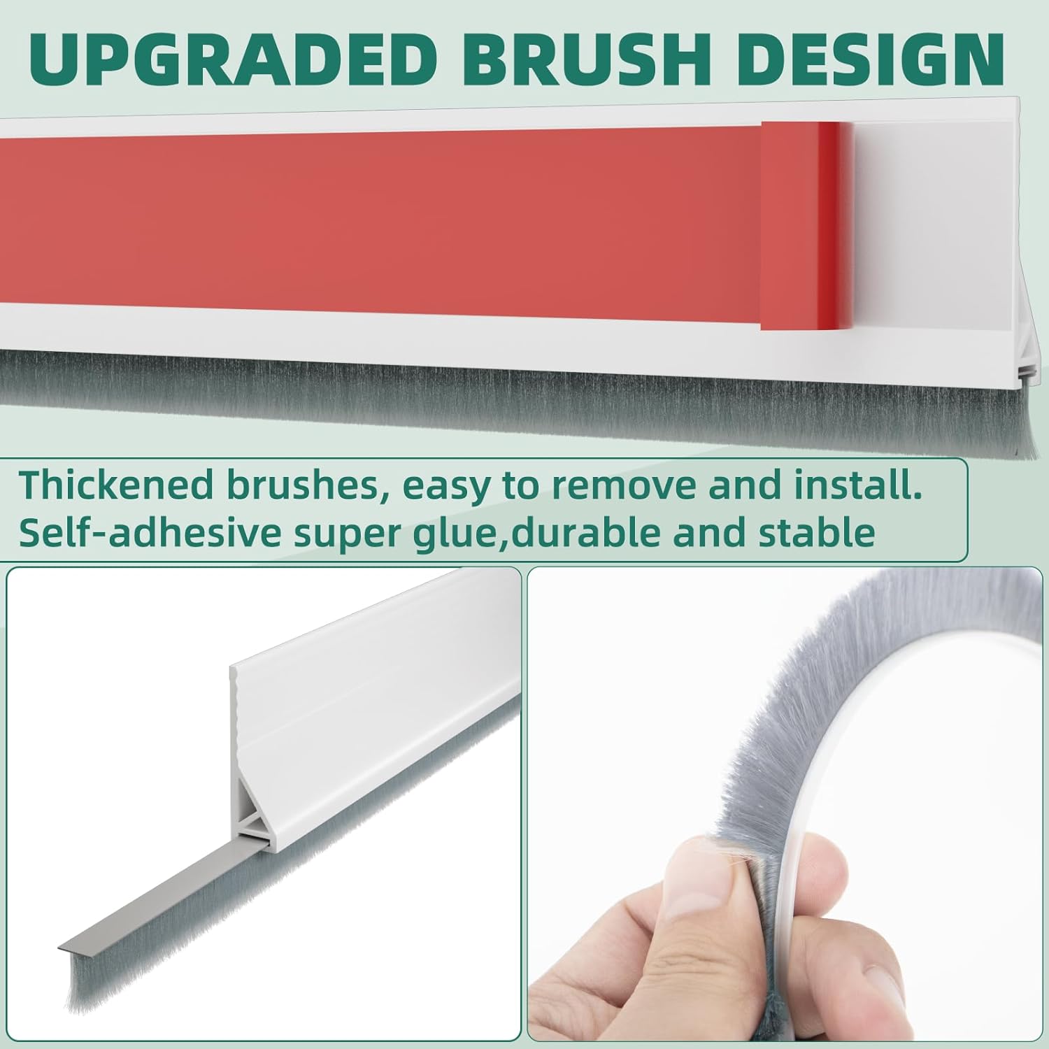 Adjustable Door Draft Stopper Self-Adhesive Weatherstrip Windproof 39 Inch White 1 Piece V1258-DP02-BOL-714
