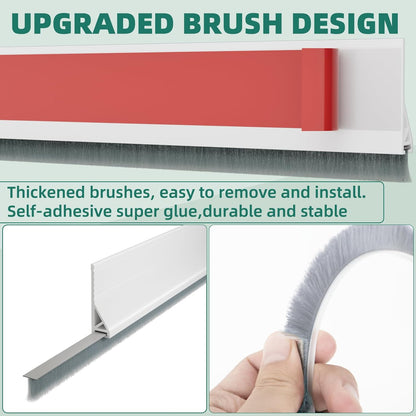 Adjustable Door Draft Stopper Self-Adhesive Weatherstrip Windproof 39 Inch White 1 Piece V1258-DP02-BOL-714