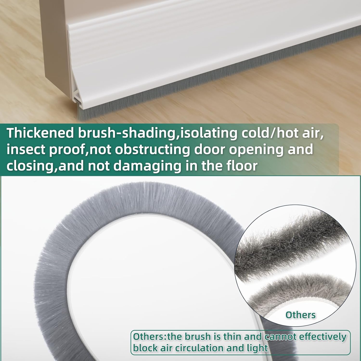 Adjustable Door Draft Stopper Self-Adhesive Weatherstrip Windproof 39 Inch White 1 Piece V1258-DP02-BOL-714