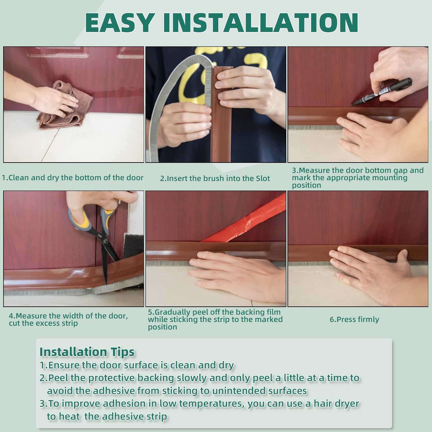 Adjustable Door Draft Stopper Self-Adhesive Weatherstrip Windproof 39 Inch White 1 Piece V1258-DP02-BOL-714