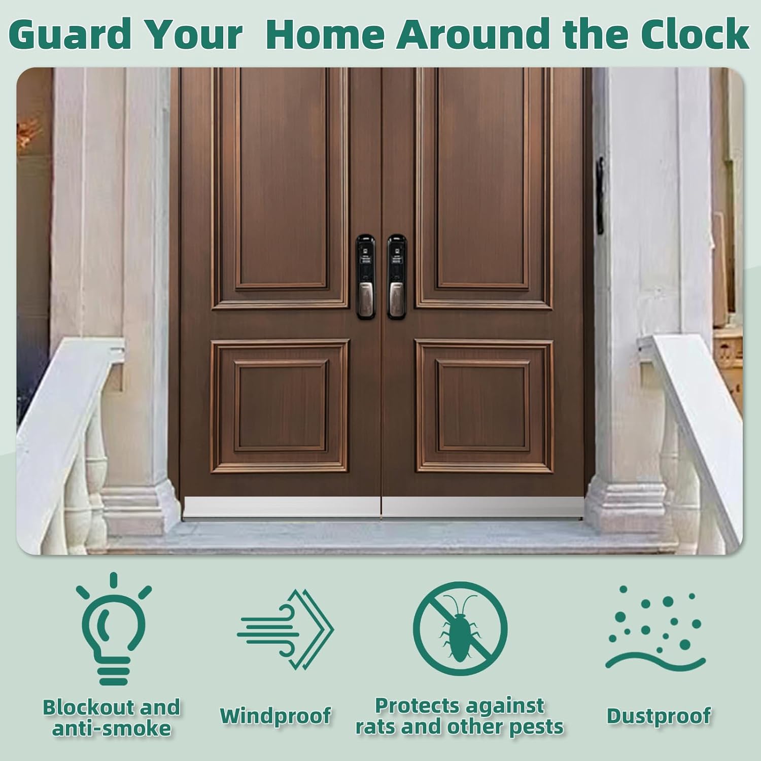 Adjustable Door Draft Stopper Self-Adhesive Weatherstrip Windproof 39 Inch White 1 Piece V1258-DP02-BOL-714