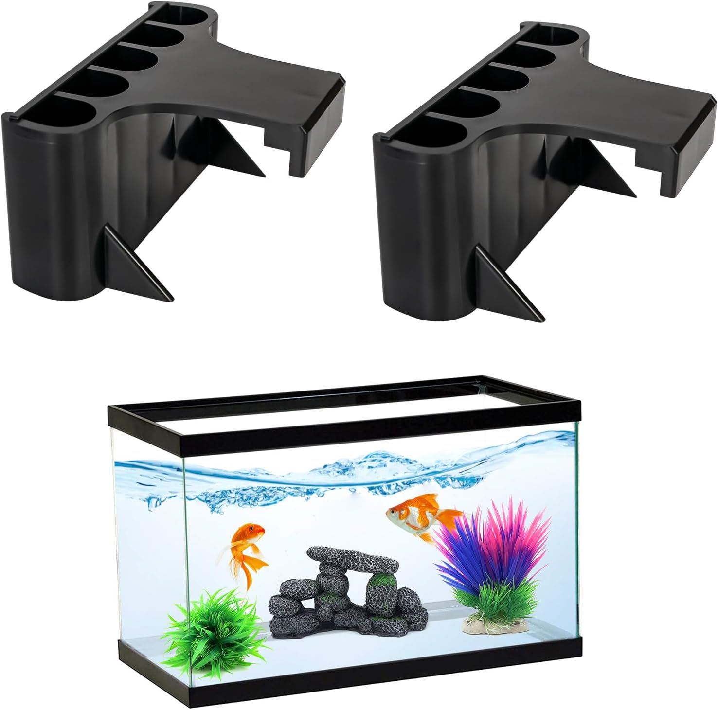 Hydroponic Aquarium Plant Holder 2 Pack Black 9x9x6cm for Aquascape Plant Cultivation V1258-DP02-BOL-716