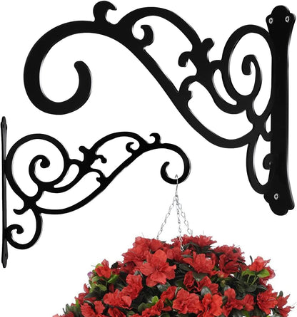 Hanging Basket Wall Planter Indoor Outdoor 5.5x6 Inch Black 2 Pack V1258-DP02-BOL-719