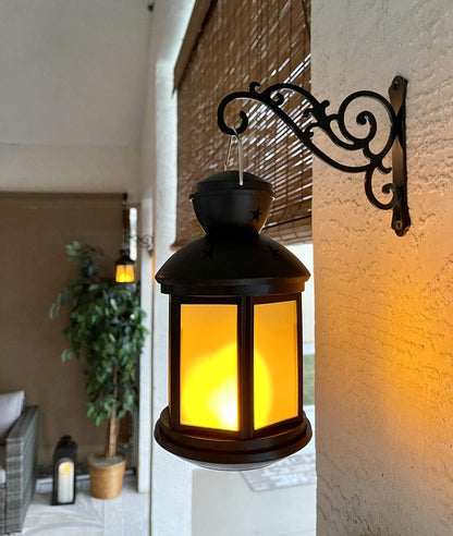 Hanging Basket Wall Planter Indoor Outdoor 5.5x6 Inch Black 2 Pack V1258-DP02-BOL-719
