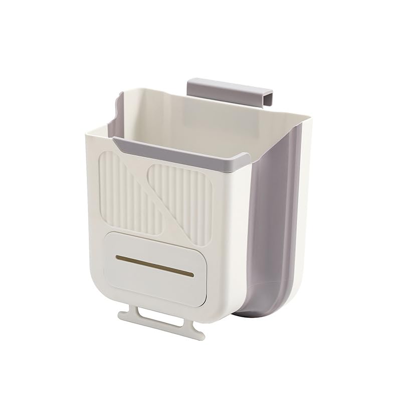 Wall-Mounted Foldable Kitchen Cabinet Door Bin 22x20x12cm 3-in-1 Space-Saving Grey V1258-DP02-BOL-72