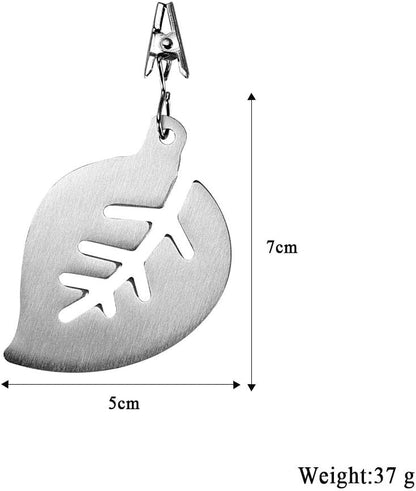 Stainless Steel Tafelkleedgewichten Leaf Shaped Multifunctional 5x7cm Silver 8 Piece Set V1258-DP02-BOL-720