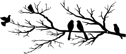 Black Metal Bird Wall Decor - Indoor/Outdoor Wall Accessory for Balcony Garden Living Room - Home Decoration V1258-DP02-BOL-721