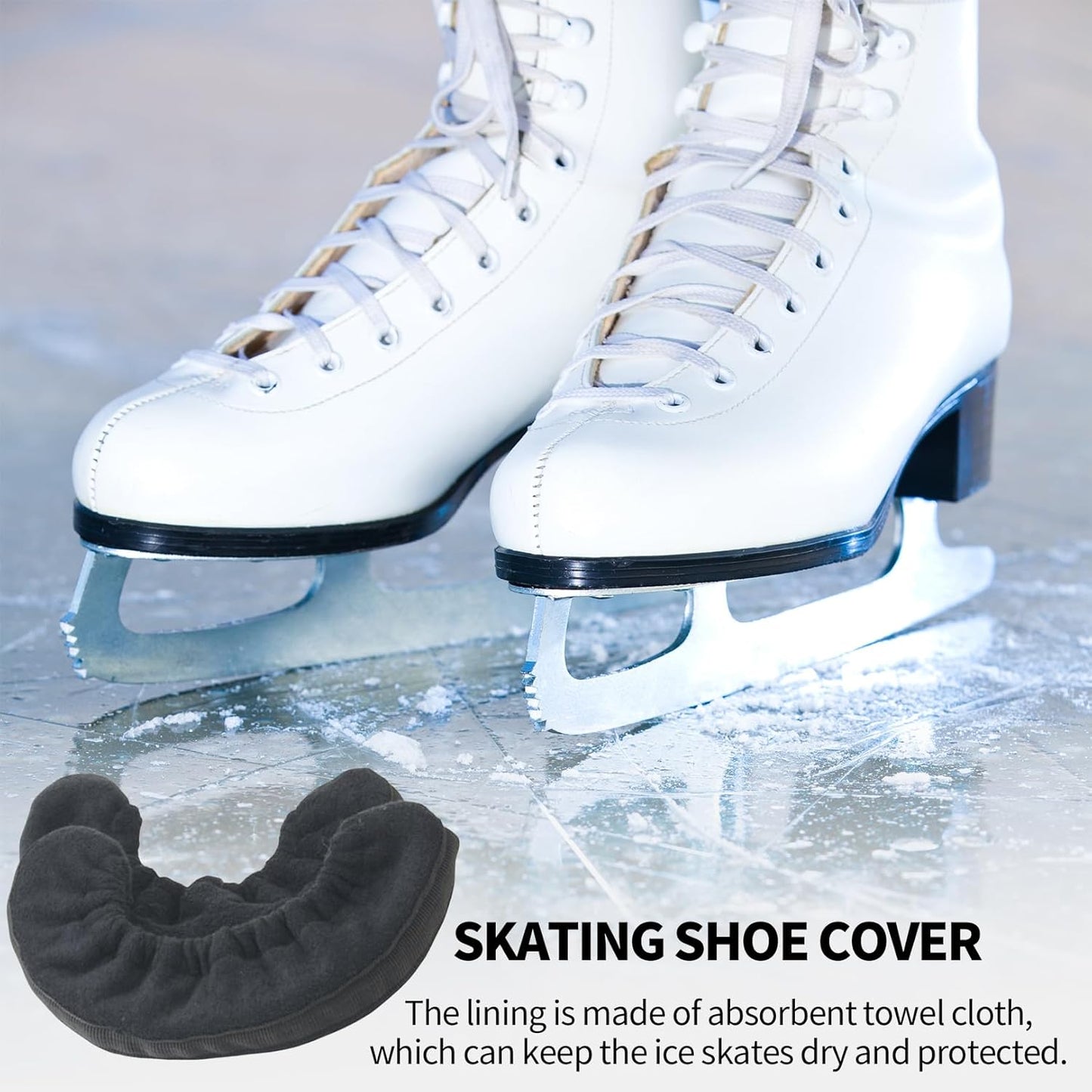 Junior Ice Hockey Figure Skating Hard Blade Guards Universal Black Pair V1258-DP02-BOL-723