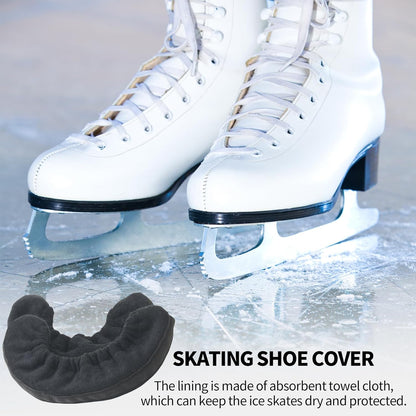 Junior Ice Hockey Figure Skating Hard Blade Guards Universal Black Pair V1258-DP02-BOL-723