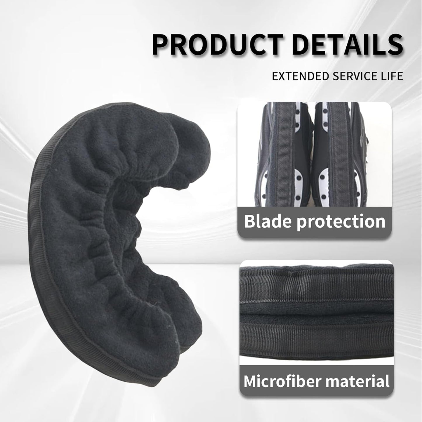 Junior Ice Hockey Figure Skating Hard Blade Guards Universal Black Pair V1258-DP02-BOL-723
