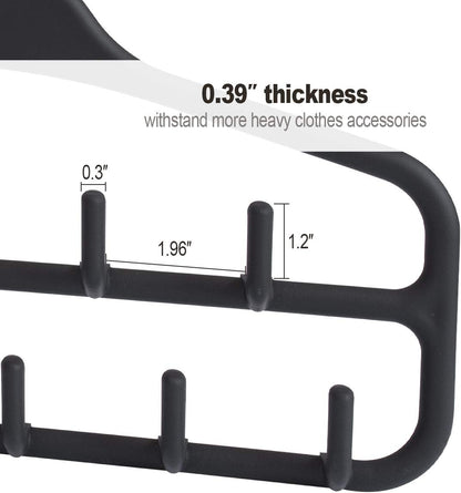Clothing Closet Organizer with 11 Non-Slip Hooks 360 degrees Rotatable Black V1258-DP02-BOL-725