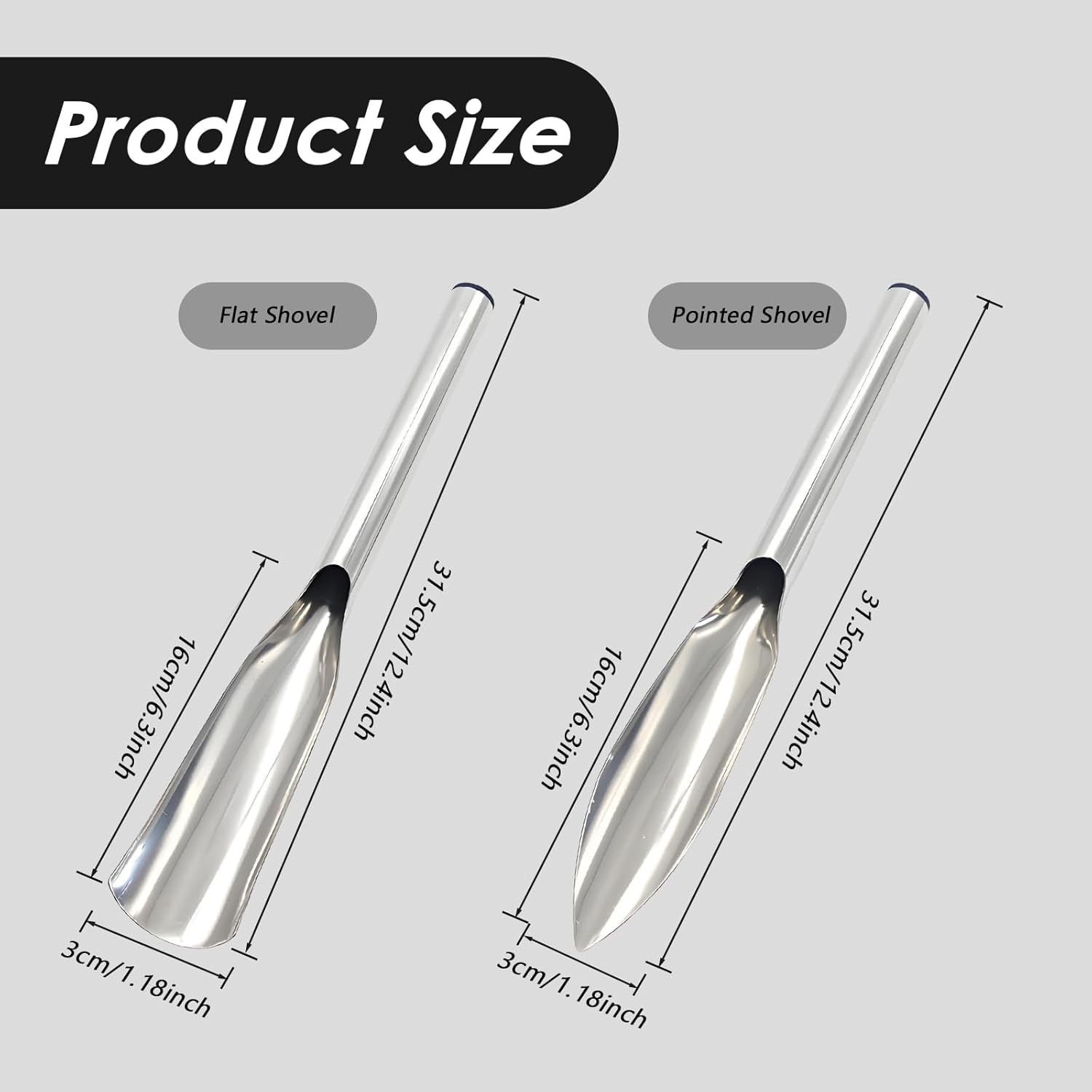 2 Pack Ergonomic Garden & Beach Shovel - Heavy Duty Gardening Tool for Kids and Adults V1258-DP02-BOL-727