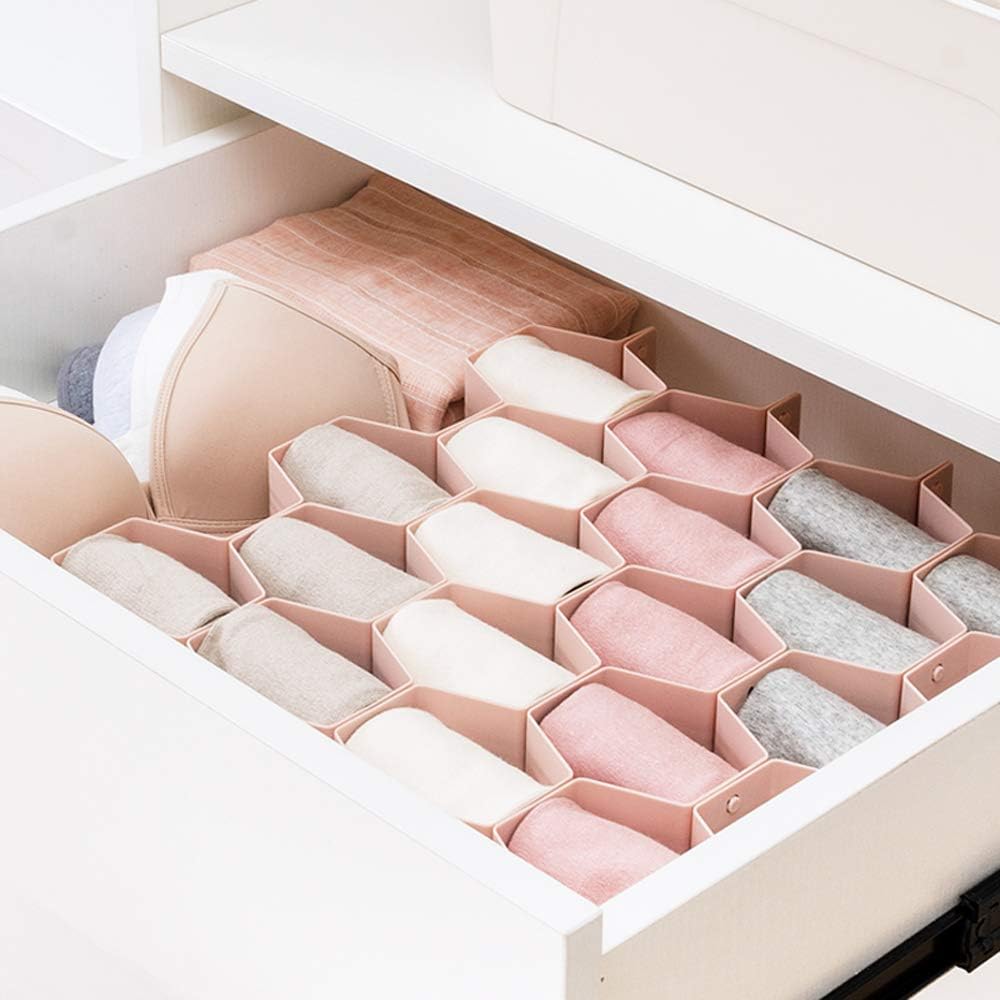 Pink Drawer Organizer Divider for Socks Underwear & Belts Set of 1 V1258-DP02-BOL-728
