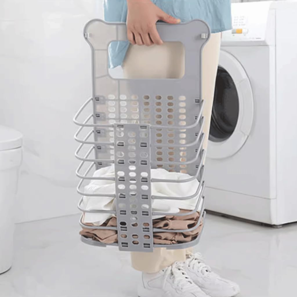 Collapsible Laundry Hamper - Foldable Space-Saving Design - Ideal for Bathroom & Small Spaces - Includes V1258-DP02-BOL-729