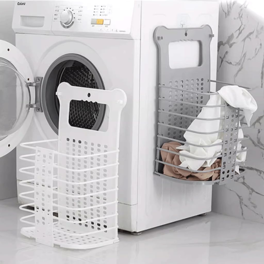 Collapsible Laundry Hamper - Foldable Space-Saving Design - Ideal for Bathroom & Small Spaces - Includes V1258-DP02-BOL-729