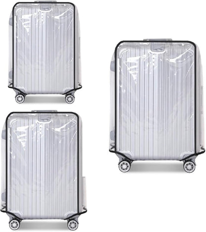 3 Pack Transparent PVC Suitcase Cover - Waterproof Luggage Protector with Velcro Closure for 20 24 28 Inch V1258-DP02-BOL-733