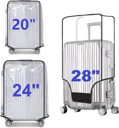 3 Pack Transparent PVC Suitcase Cover - Waterproof Luggage Protector with Velcro Closure for 20 24 28 Inch V1258-DP02-BOL-733