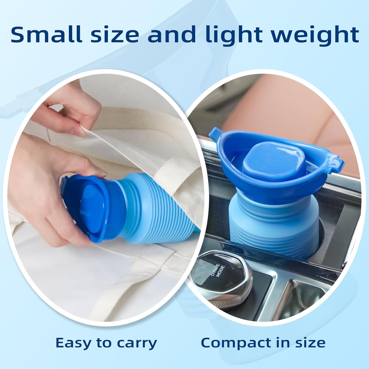 Foldable Emergency Urinal for Car Camping Travel Unisex Leakproof Reusable 750ml Blue V1258-DP02-BOL-735