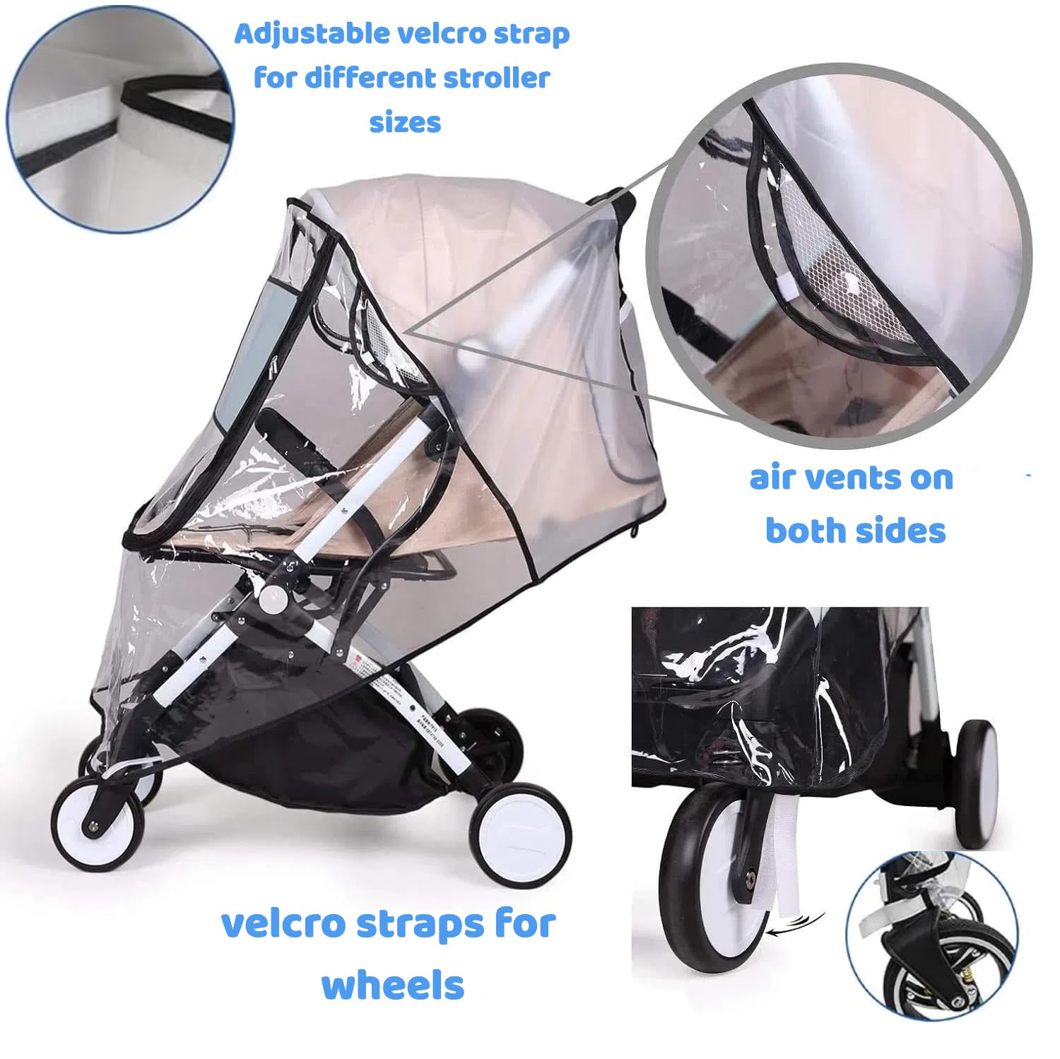 Universal Stroller Cover - Waterproof & Breathable - Non-Toxic - For Buggy & Pram - 1 Piece V1258-DP02-BOL-736
