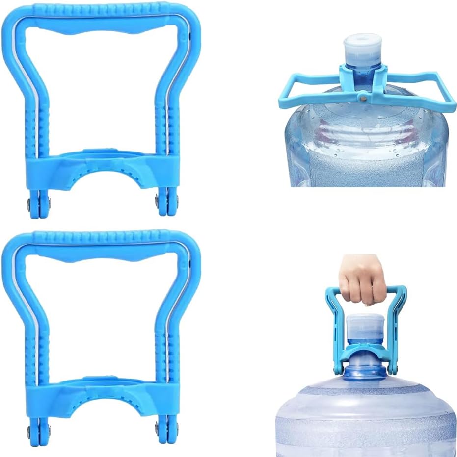 Blue Water Jug Handle 2 Pack with 5 Gallon Water Bottle Cap Heavy Duty Kettle Clamp V1258-DP02-BOL-74