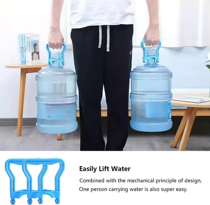 Blue Water Jug Handle 2 Pack with 5 Gallon Water Bottle Cap Heavy Duty Kettle Clamp V1258-DP02-BOL-74