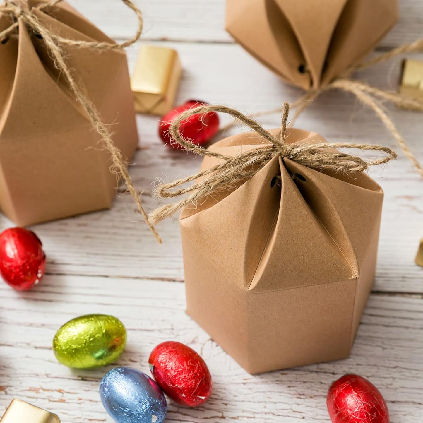 9 Pack Kraft Paper Gift Boxes with Jute String for Treats Party Wedding Favors V1258-DP02-BOL-742