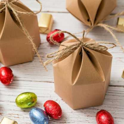 9 Pack Kraft Paper Gift Boxes with Jute String for Treats Party Wedding Favors V1258-DP02-BOL-742