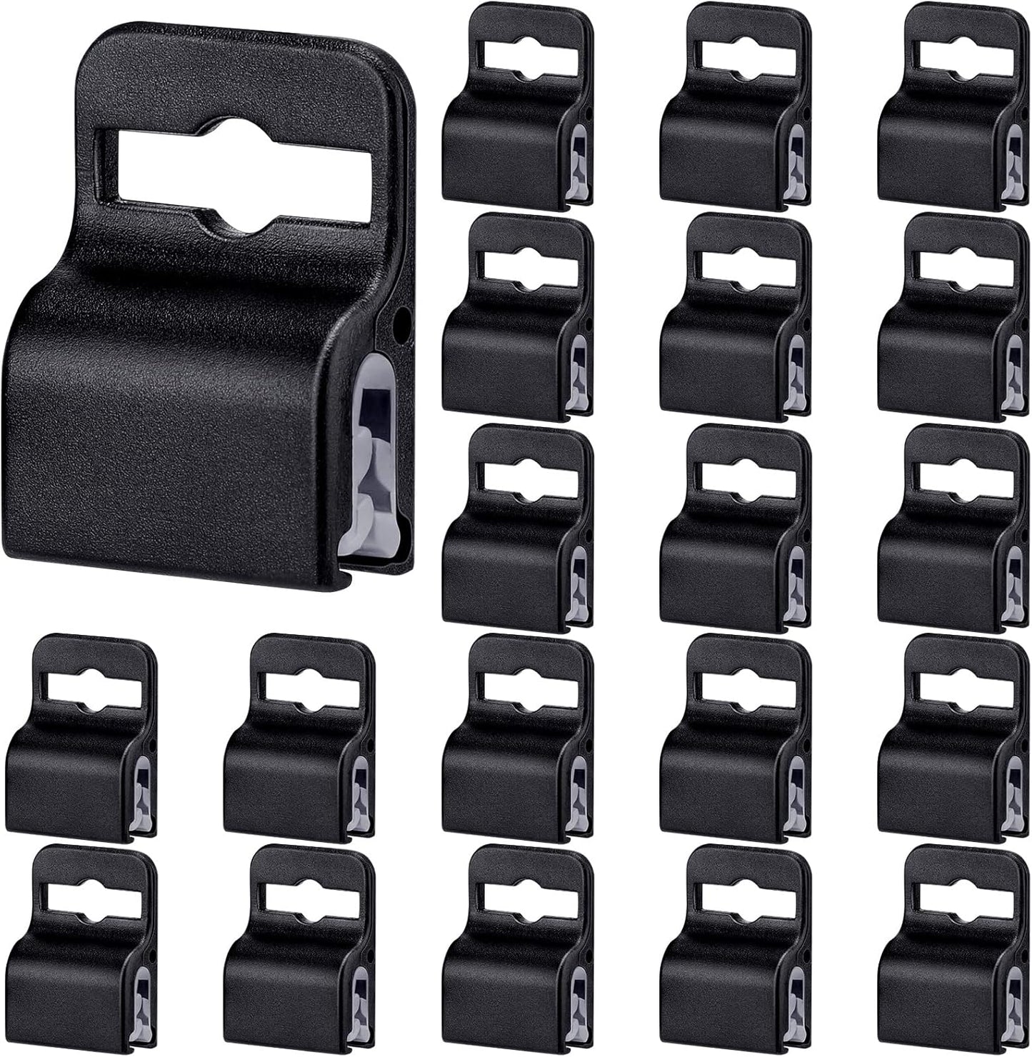 20 Black Card Holder Clips for ID Cards & Access Passes V1258-DP02-BOL-744