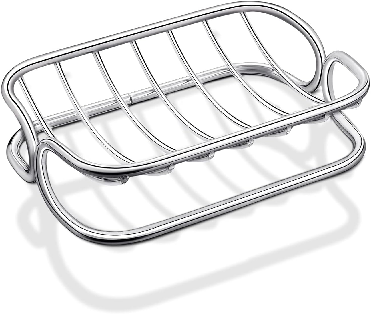 Silver Self-Draining Soap Dish for Bathroom & Shower - 1 Piece V1258-DP02-BOL-745