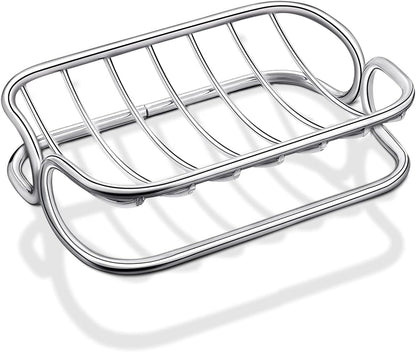 Silver Self-Draining Soap Dish for Bathroom & Shower - 1 Piece V1258-DP02-BOL-745