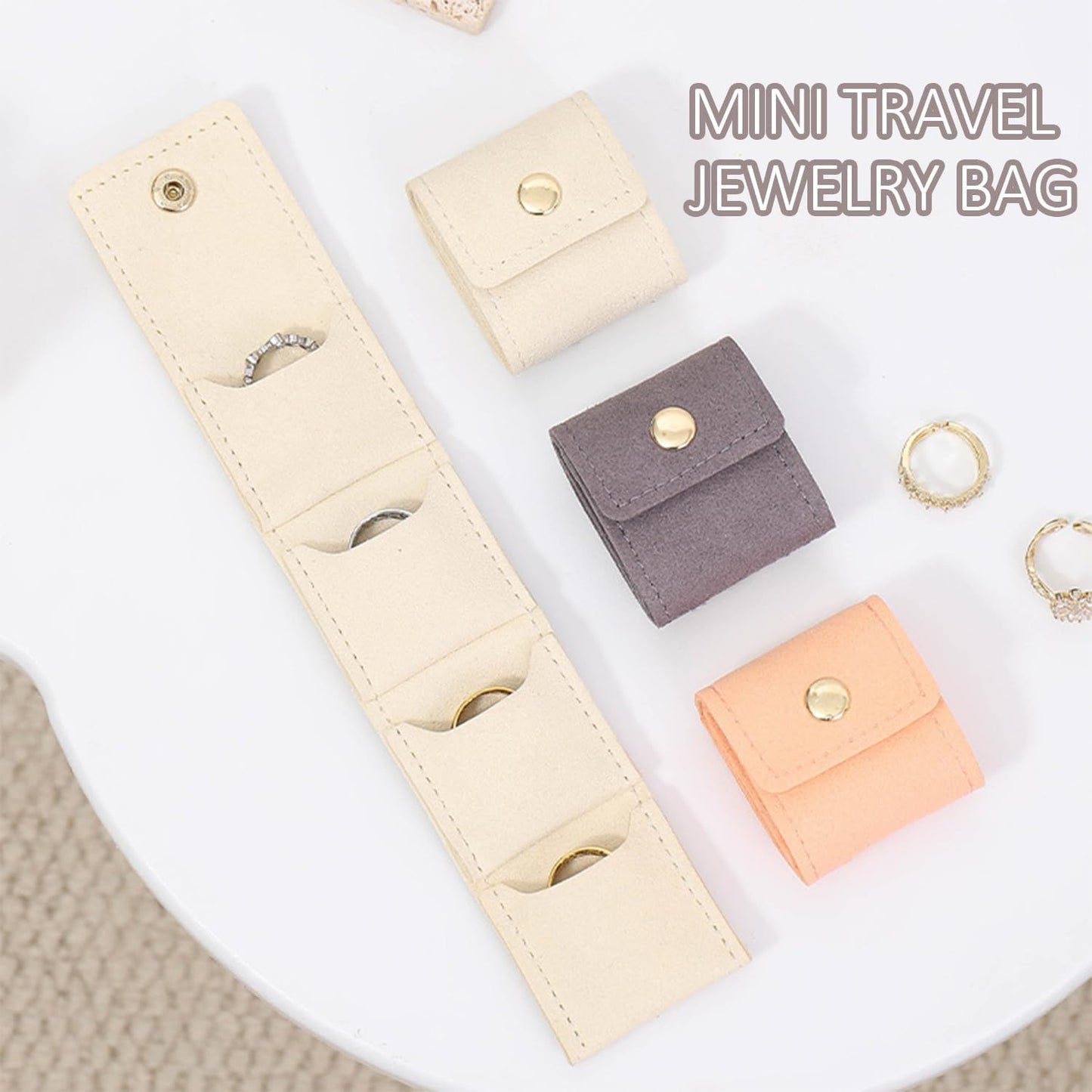 3-Piece Foldable Jewelry Organizer Case for Necklaces and Rings V1258-DP02-BOL-746