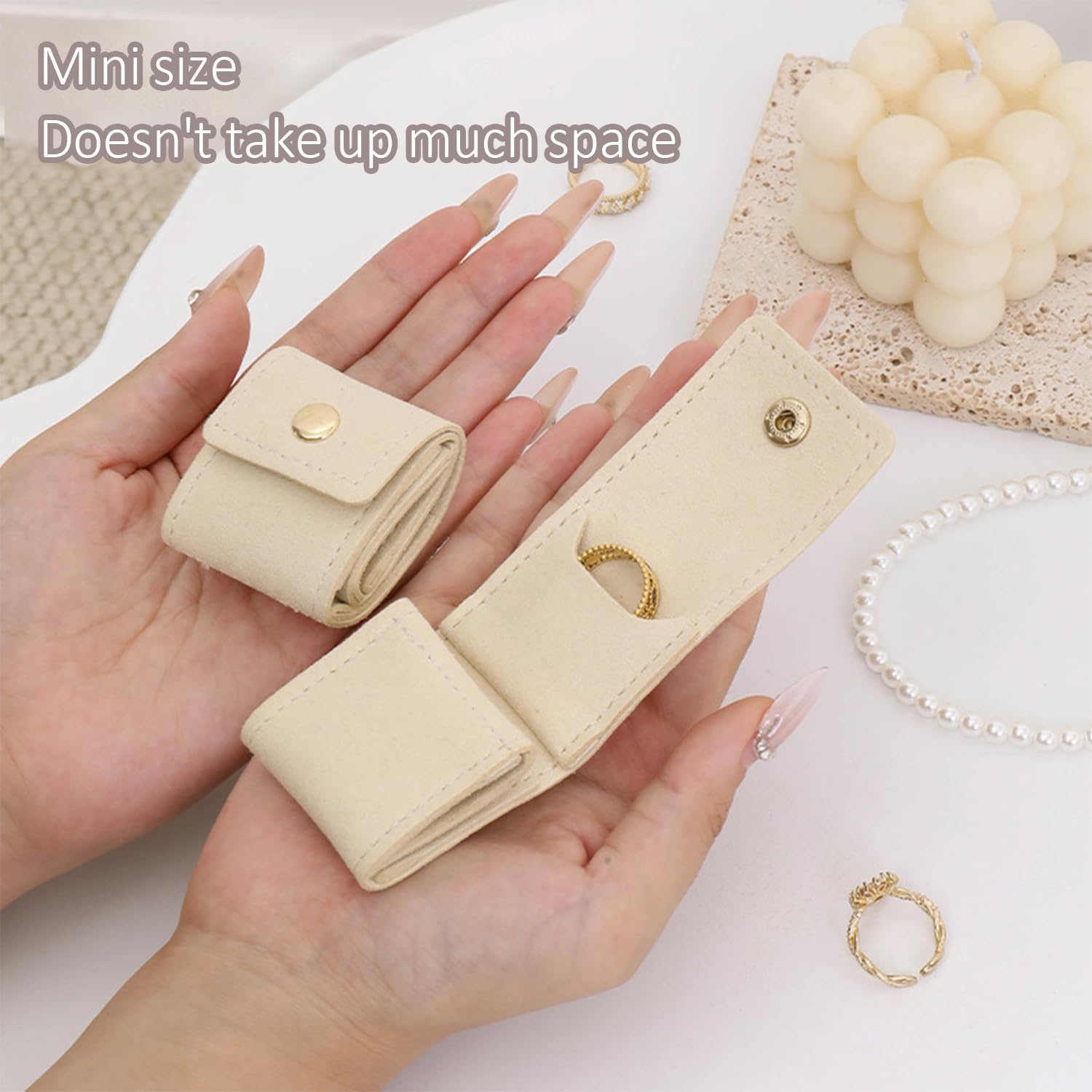 3-Piece Foldable Jewelry Organizer Case for Necklaces and Rings V1258-DP02-BOL-746