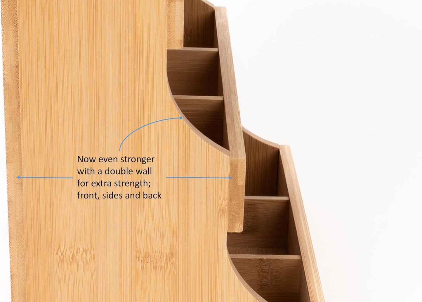 Vertical Bamboo Tea Bag Organizer Holds 180 Tea Bags Space Saving Sustainable Wooden Display for Kitchen V1258-DP02-BOL-747