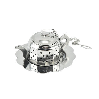 Fun Teapot Shaped Stainless Steel Loose Tea Strainer Reusable Tea Infuser Gift for Tea Lovers 1 Set V1258-DP02-BOL-749