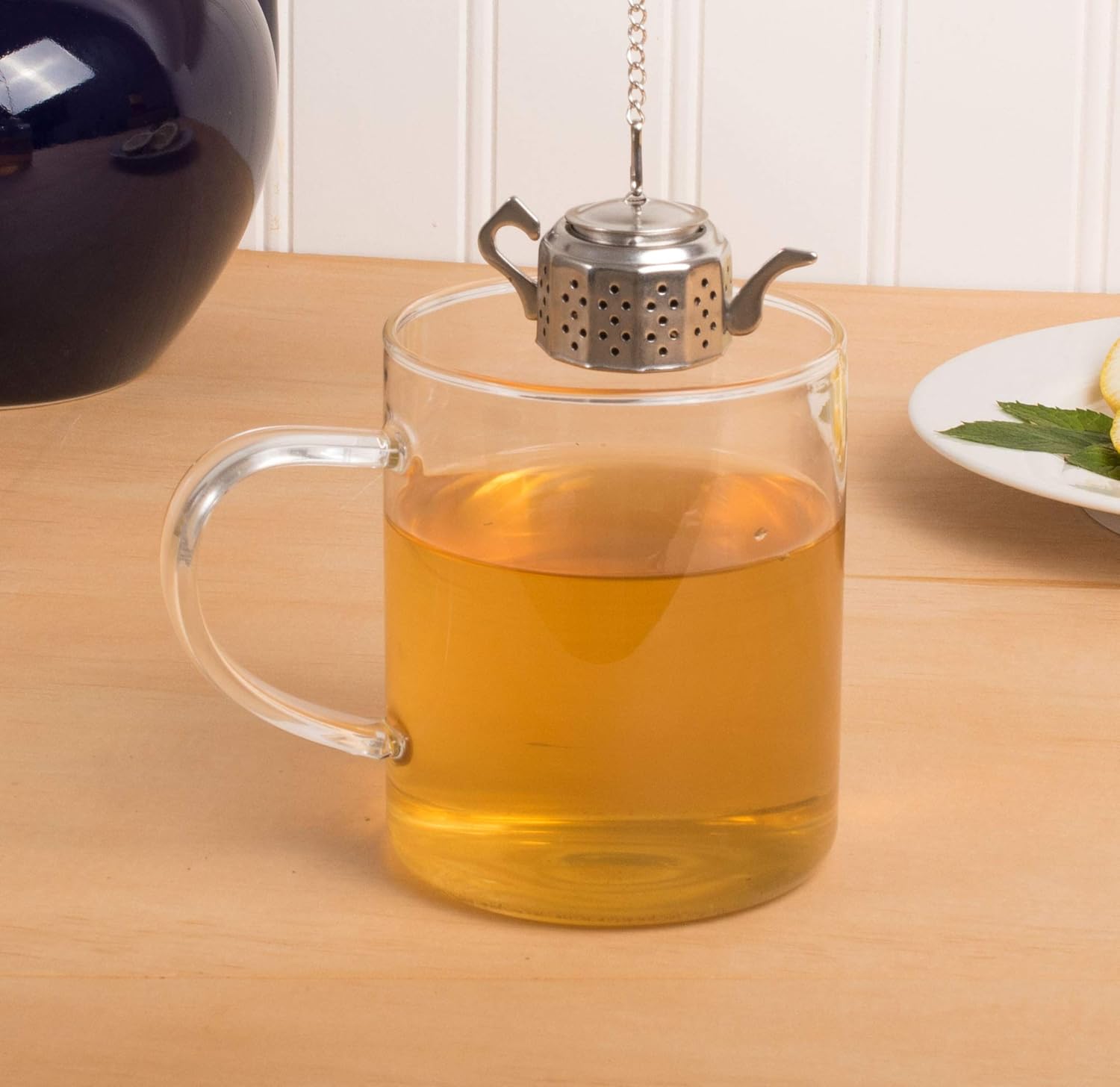Fun Teapot Shaped Stainless Steel Loose Tea Strainer Reusable Tea Infuser Gift for Tea Lovers 1 Set V1258-DP02-BOL-749