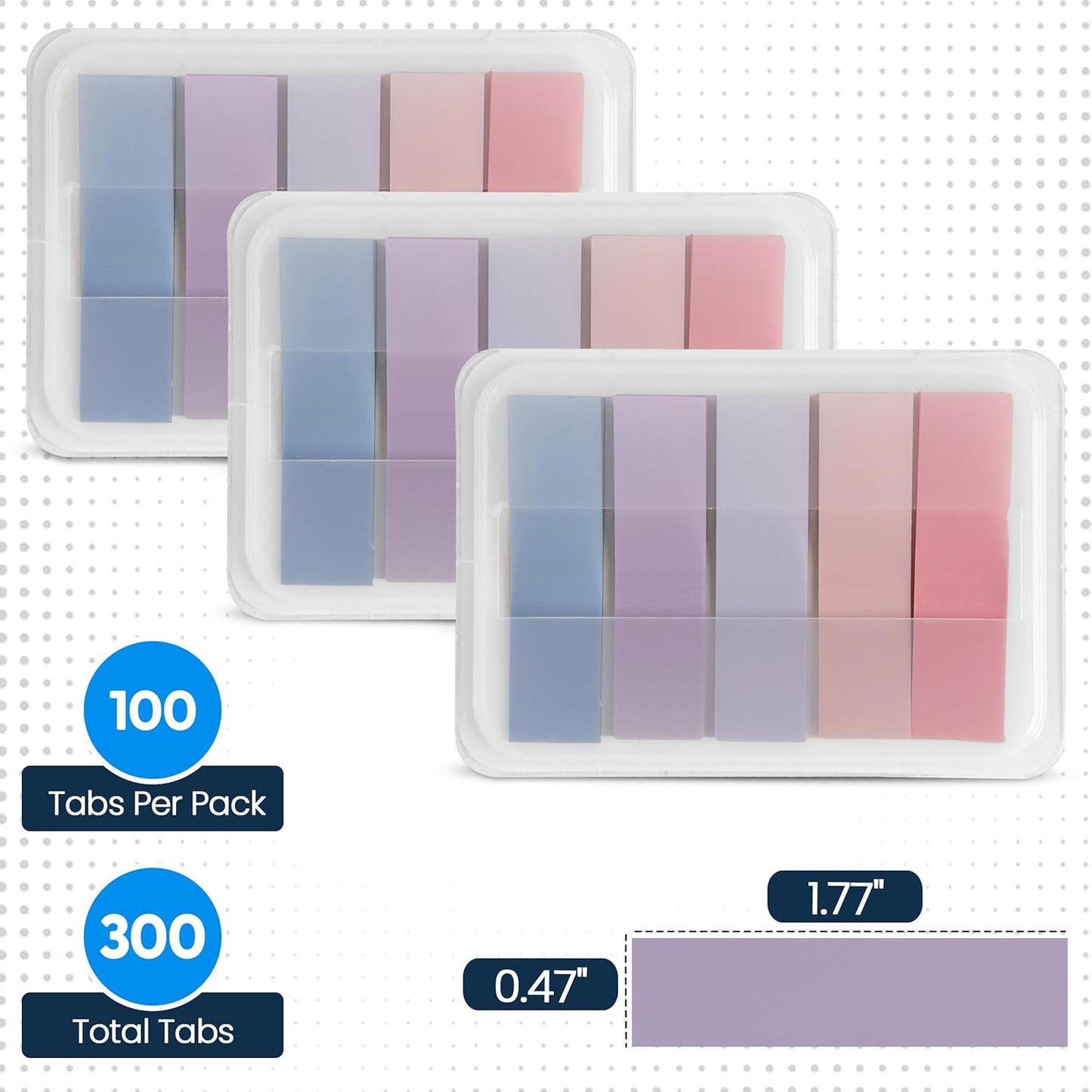 300 Transparent Writable Page Markers in Dispenser 5 Colours for Books and Studying 3 Pack V1258-DP02-BOL-752