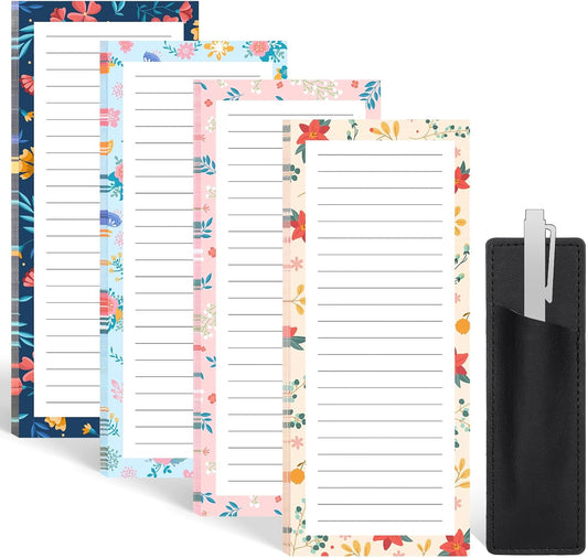 Magnetic Notepads with Pen Holder - 200 Sheets - 4 Pack for Refrigerator - Ideal for Grocery Lists & To-Do V1258-DP02-BOL-754