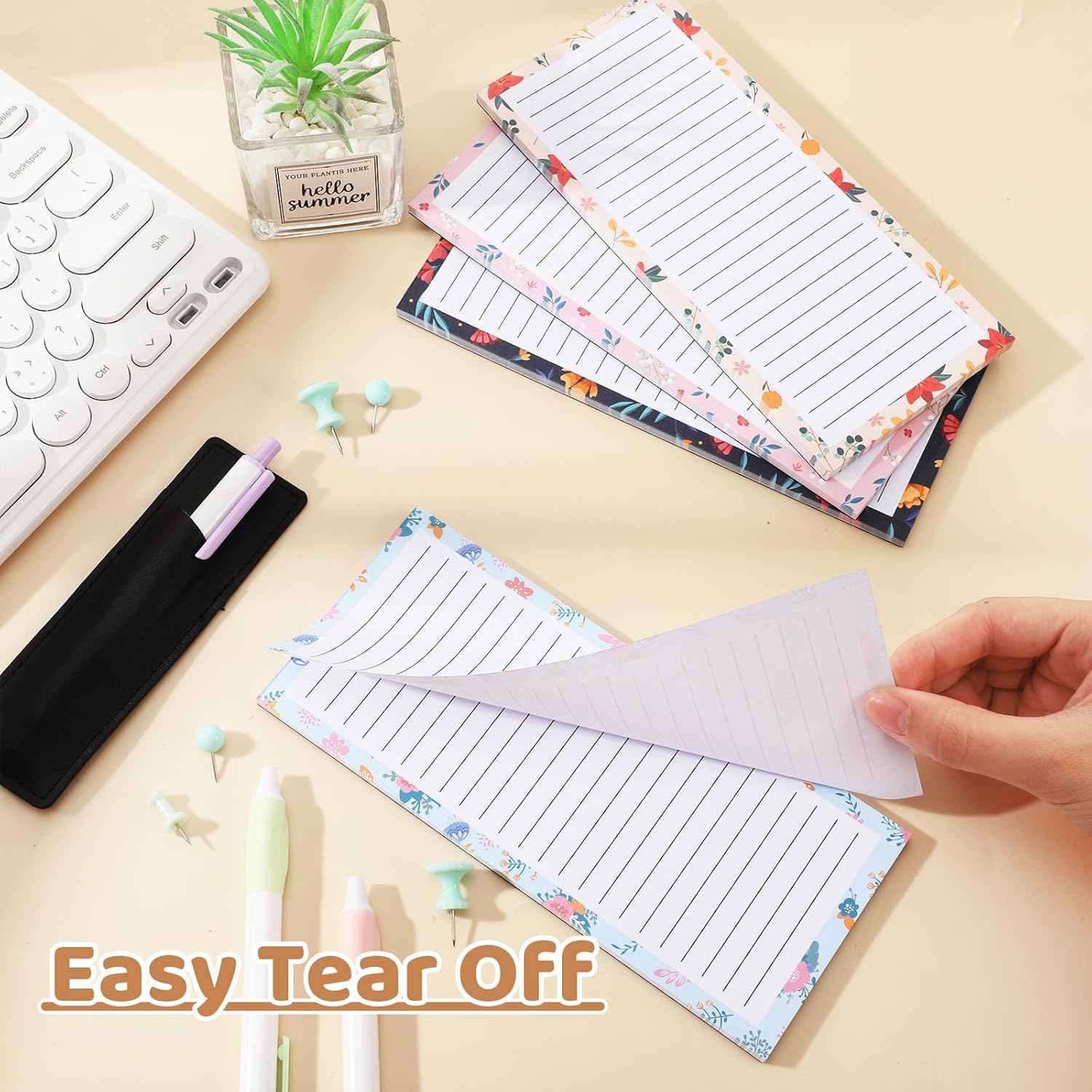 Magnetic Notepads with Pen Holder - 200 Sheets - 4 Pack for Refrigerator - Ideal for Grocery Lists & To-Do V1258-DP02-BOL-754