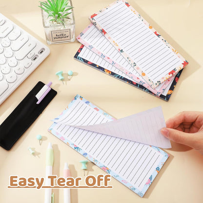 Magnetic Notepads with Pen Holder - 200 Sheets - 4 Pack for Refrigerator - Ideal for Grocery Lists & To-Do V1258-DP02-BOL-754