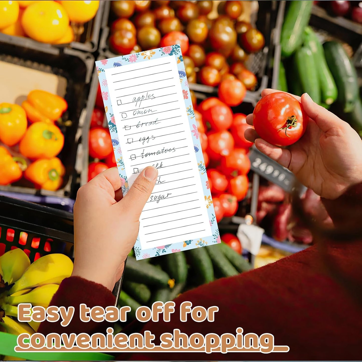 Magnetic Notepads with Pen Holder - 200 Sheets - 4 Pack for Refrigerator - Ideal for Grocery Lists & To-Do V1258-DP02-BOL-754