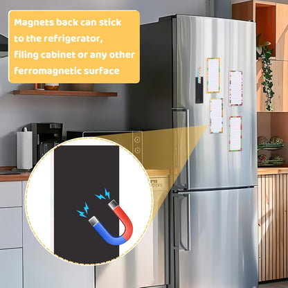 Magnetic Fruit Design Notepads 4 Pack 200 Sheets with Pen Holder for Refrigerator Grocery List V1258-DP02-BOL-755