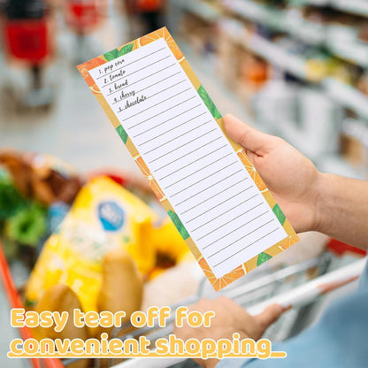 Magnetic Fruit Design Notepads 4 Pack 200 Sheets with Pen Holder for Refrigerator Grocery List V1258-DP02-BOL-755