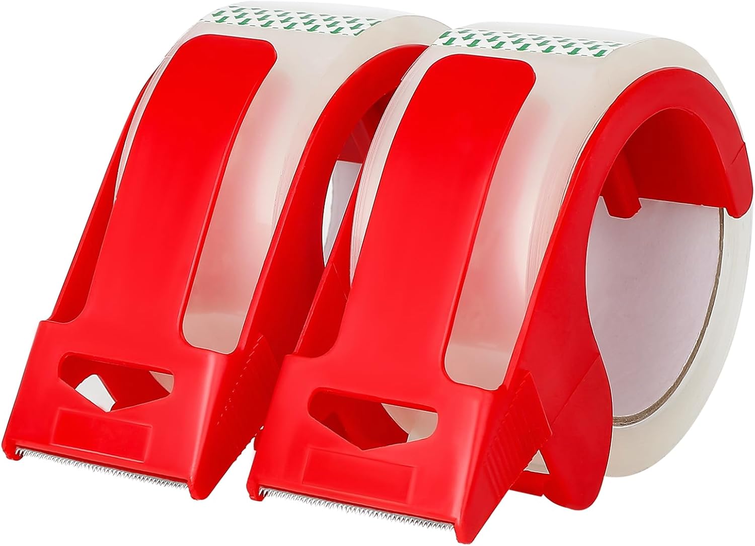 2 Pack Packaging Tape with Dispenser Strong Transparent Adhesive Tape for Boxes Moving Parcels V1258-DP02-BOL-757