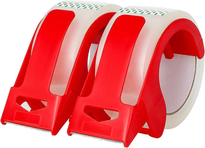 2 Pack Packaging Tape with Dispenser Strong Transparent Adhesive Tape for Boxes Moving Parcels V1258-DP02-BOL-757