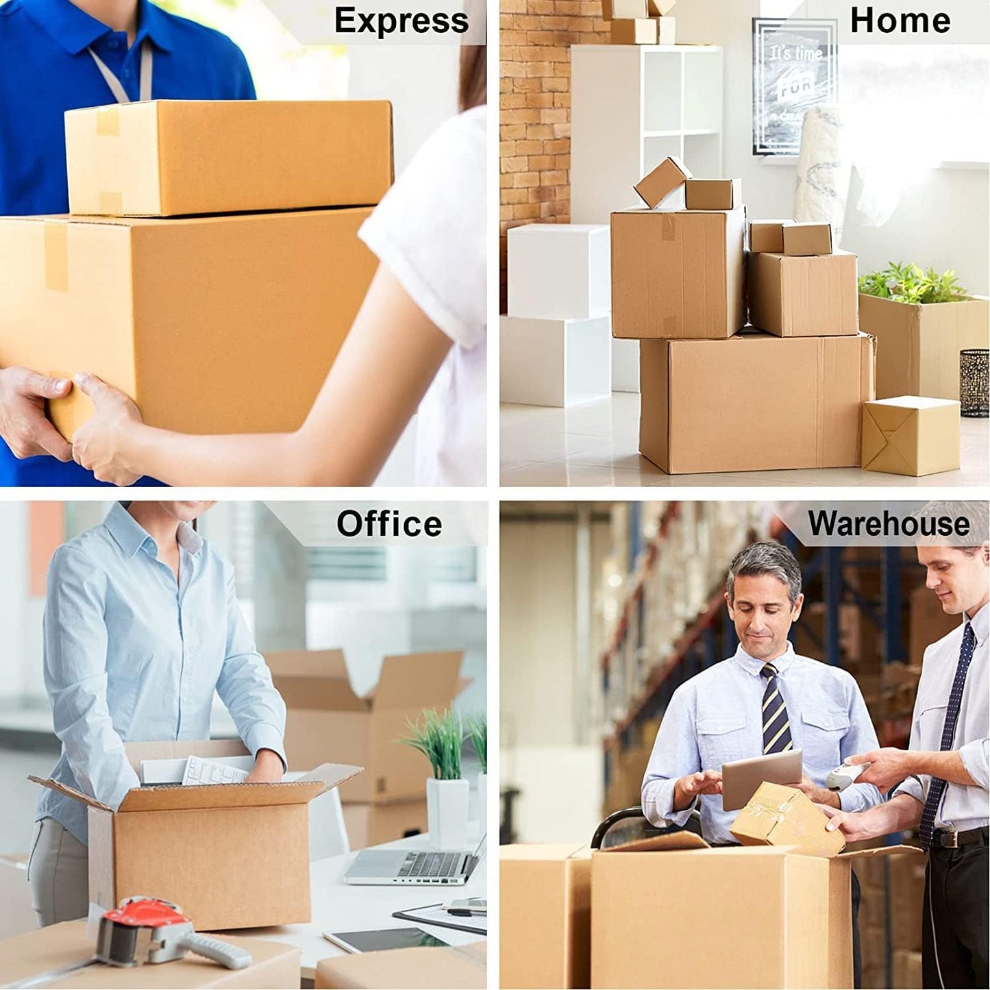 2 Pack Packaging Tape with Dispenser Strong Transparent Adhesive Tape for Boxes Moving Parcels V1258-DP02-BOL-757