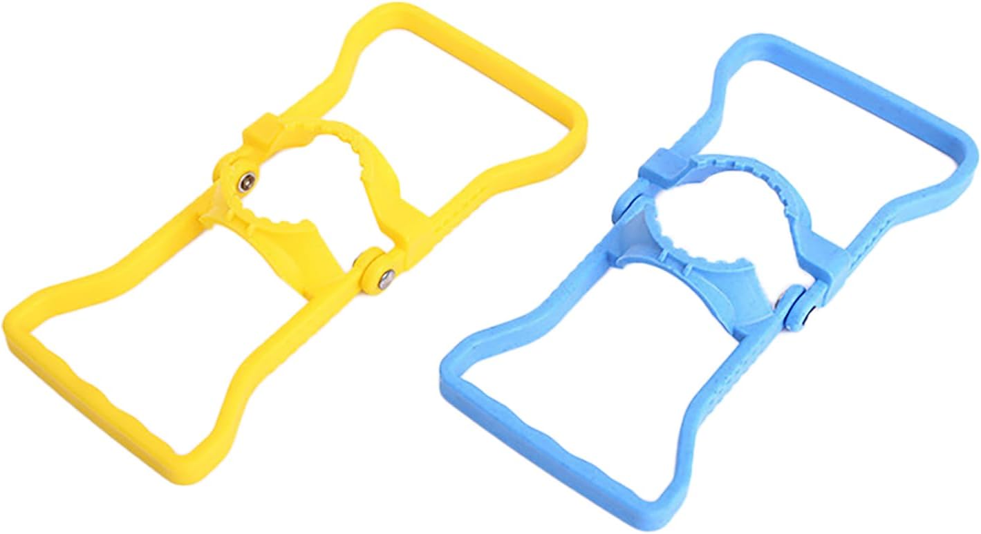 2 Pack Blue and Yellow Water Jug Handle with 5 Gallon Water Bottle Cap Heavy Kettle Clamp V1258-DP02-BOL-76