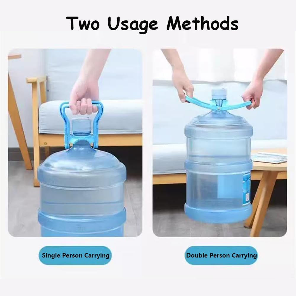2 Pack Blue and Yellow Water Jug Handle with 5 Gallon Water Bottle Cap Heavy Kettle Clamp V1258-DP02-BOL-76