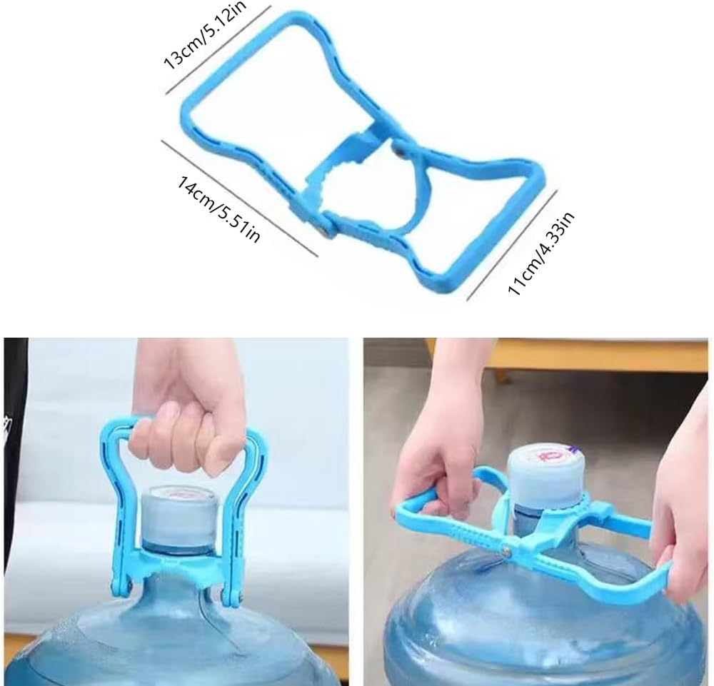 2 Pack Blue and Yellow Water Jug Handle with 5 Gallon Water Bottle Cap Heavy Kettle Clamp V1258-DP02-BOL-76