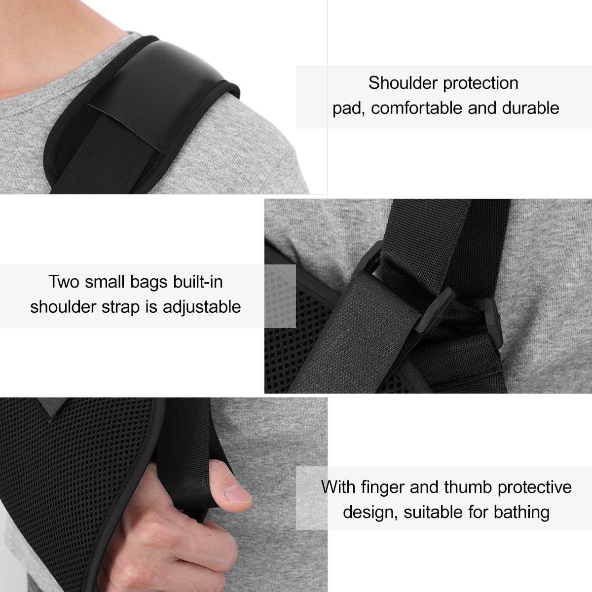 Adjustable Breathable Arm Sling Shoulder Immobilizer Support Brace Universal for Men Women Left Right Arm V1258-DP02-BOL-760